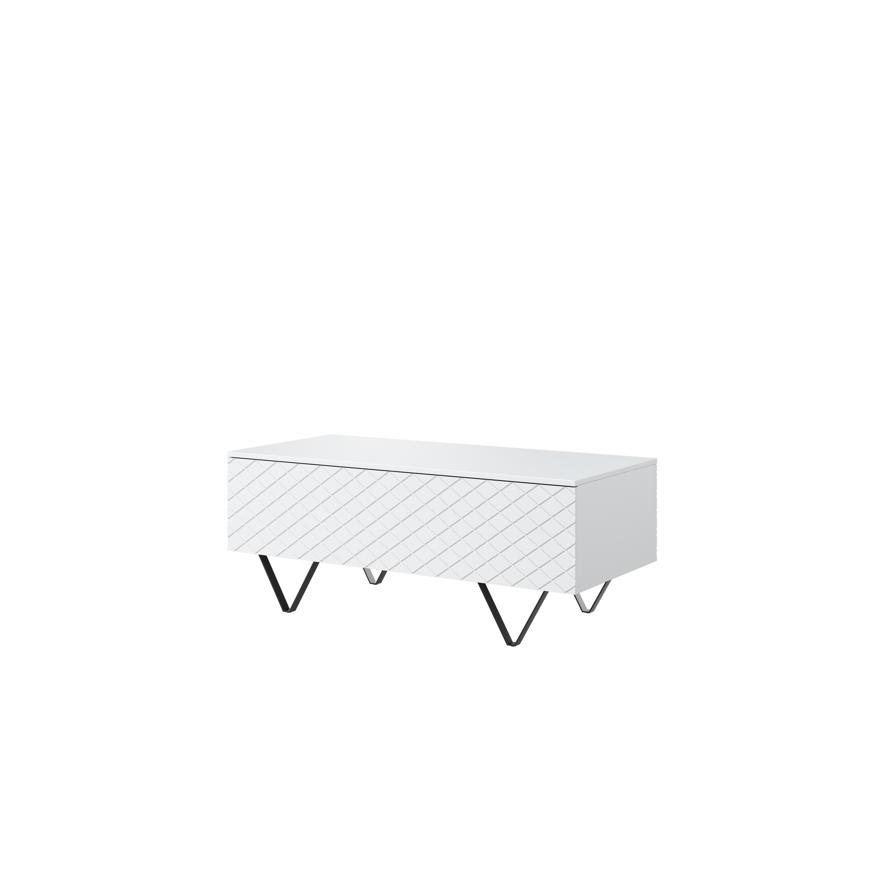 Tavolino 2 ante a ribalta con piede in metallo nero Scalia 120x55 cm