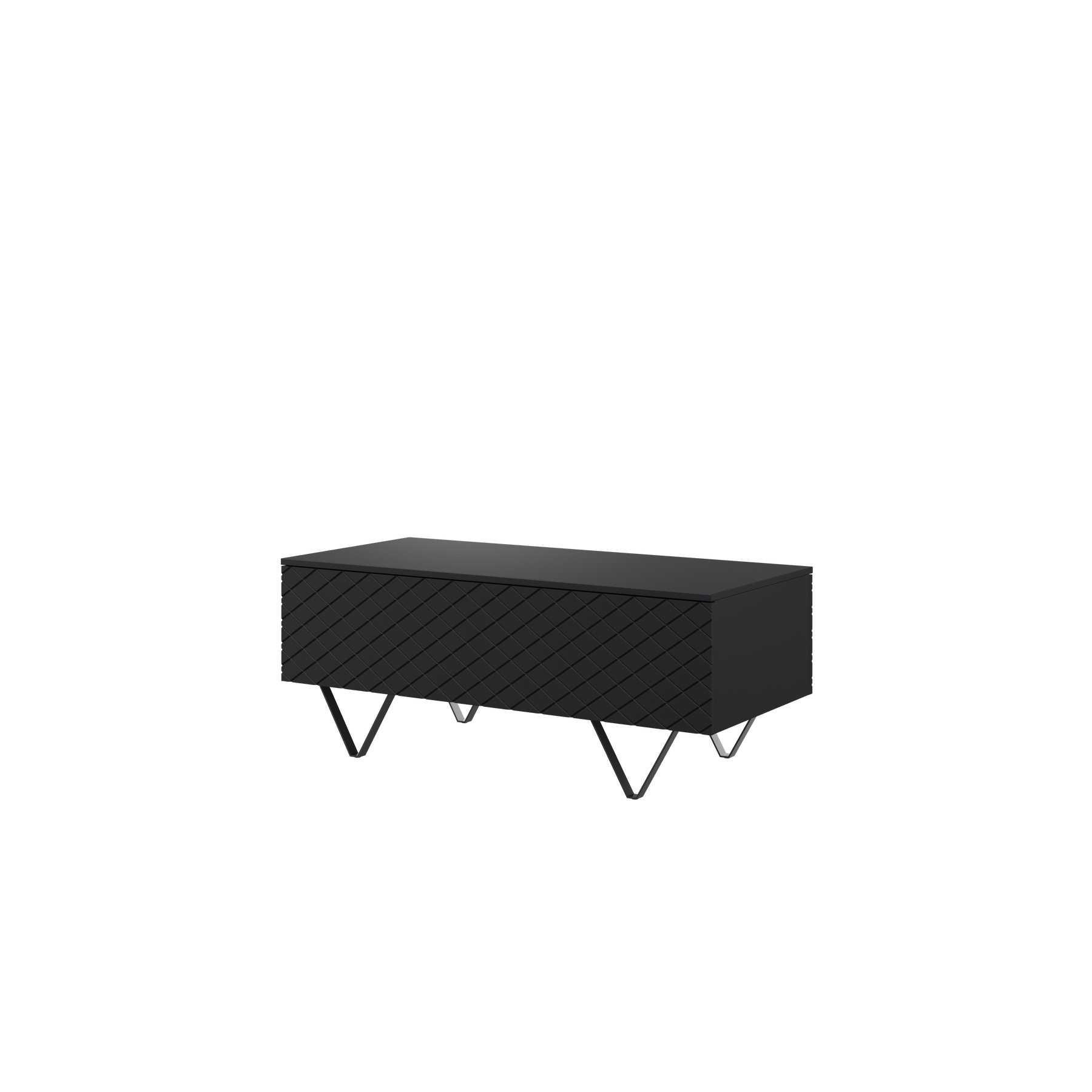Tavolino 2 ante a ribalta con piede in metallo nero Scalia 120x55 cm