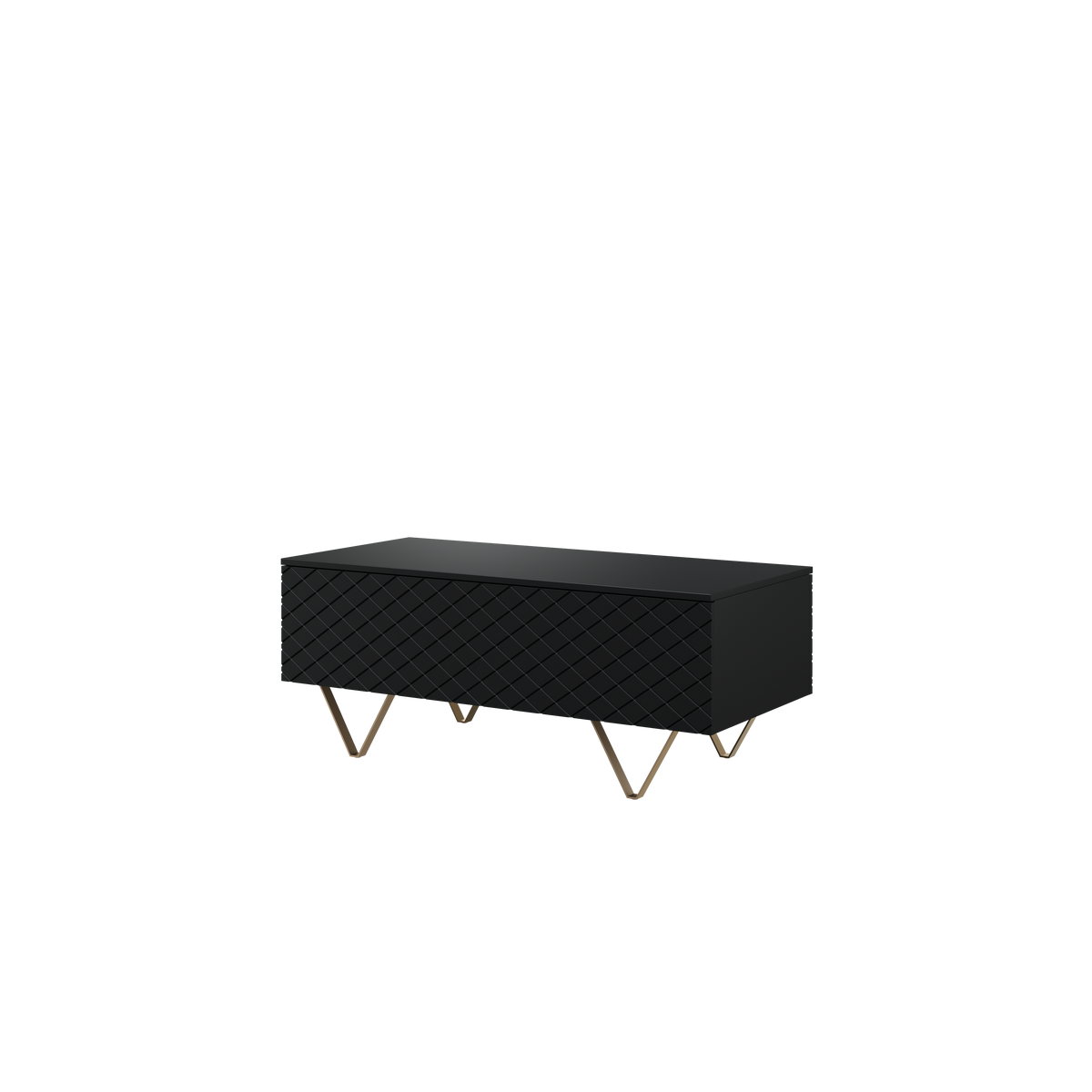 Tavolino 2 ante a ribalta con piede in metallo oro Scalia 120x55 cm