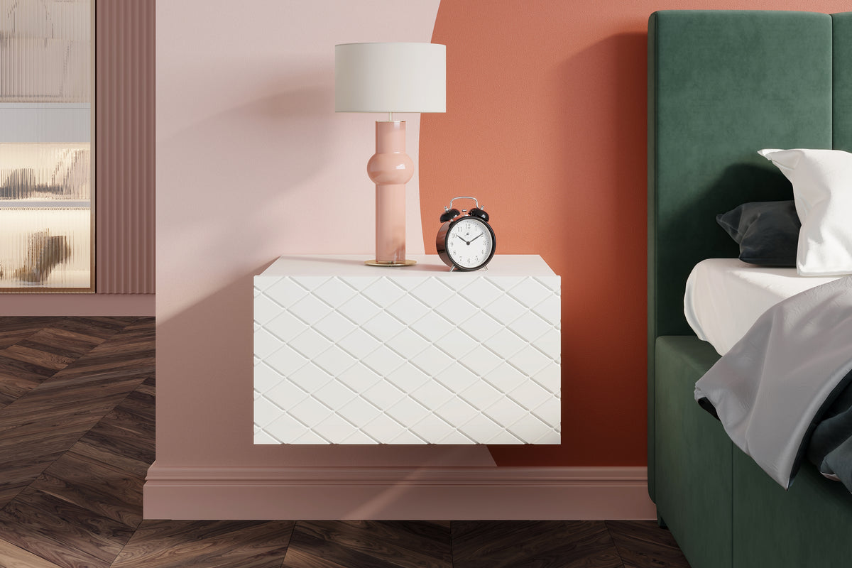 Set 2 Comodini 1 cassetto sospesi Scalia 50x42 cm