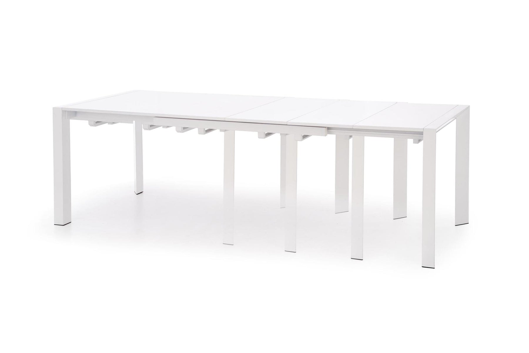 Tavolo allungabile in legno MDF laccato bianco e piedi in acciaio bianco Stanford 130x80 cm - allungabile fino a 250 cm