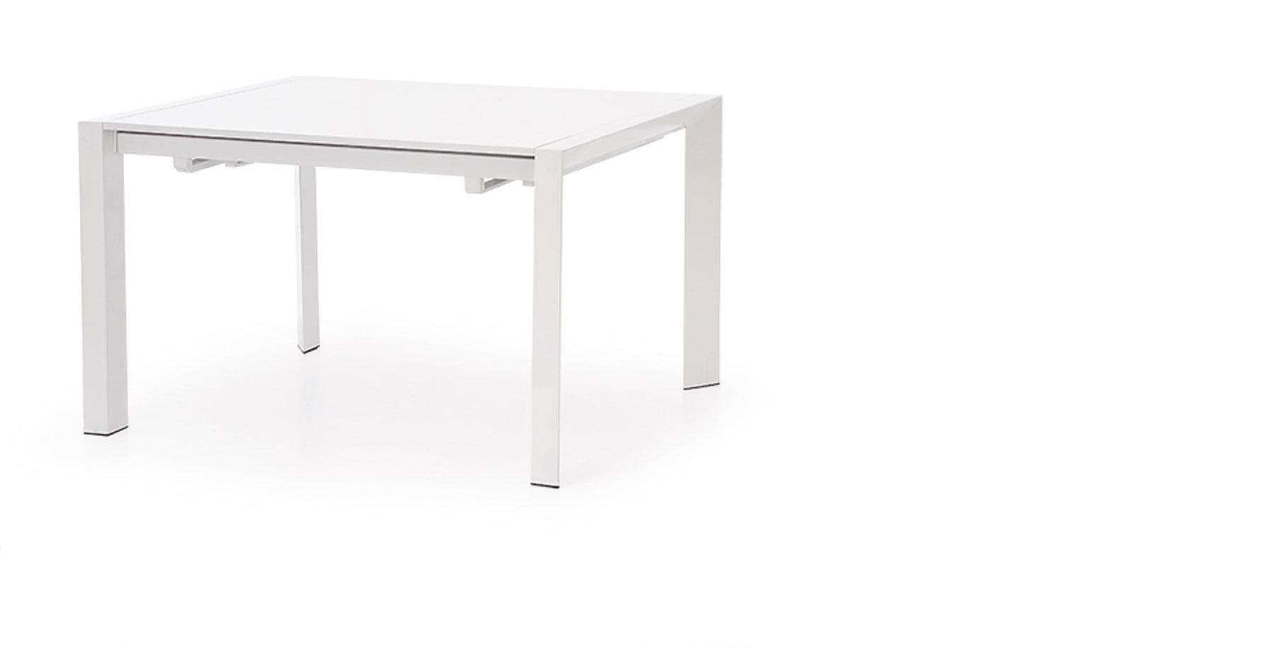 Tavolo allungabile in legno MDF laccato bianco e piedi in acciaio bianco Stanford 130x80 cm - allungabile fino a 250 cm