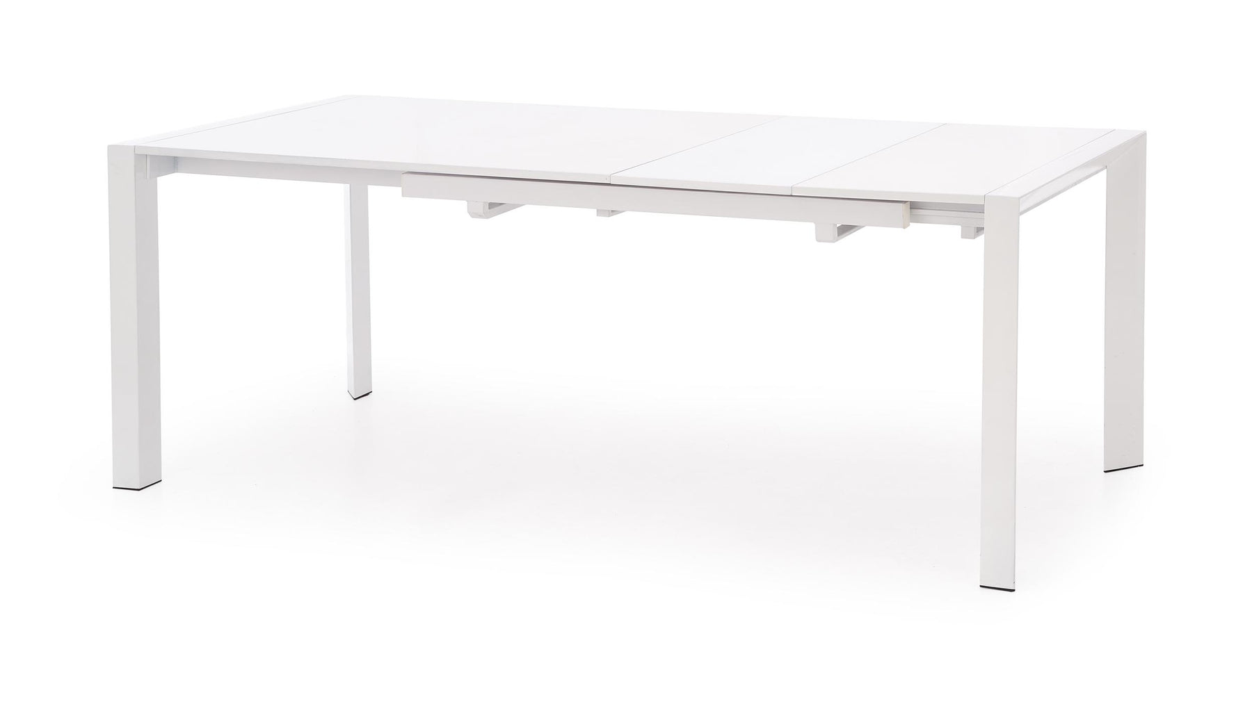 Tavolo allungabile in legno MDF laccato bianco e piedi in acciaio bianco Stanford 130x80 cm - allungabile fino a 250 cm