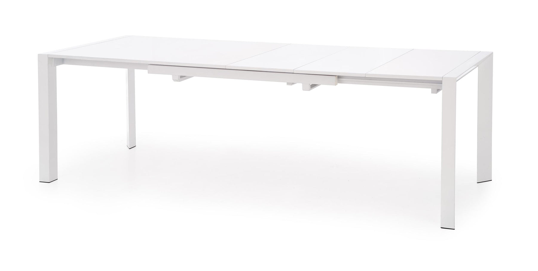 Tavolo allungabile in legno MDF laccato bianco e piedi in acciaio bianco Stanford 130x80 cm - allungabile fino a 250 cm
