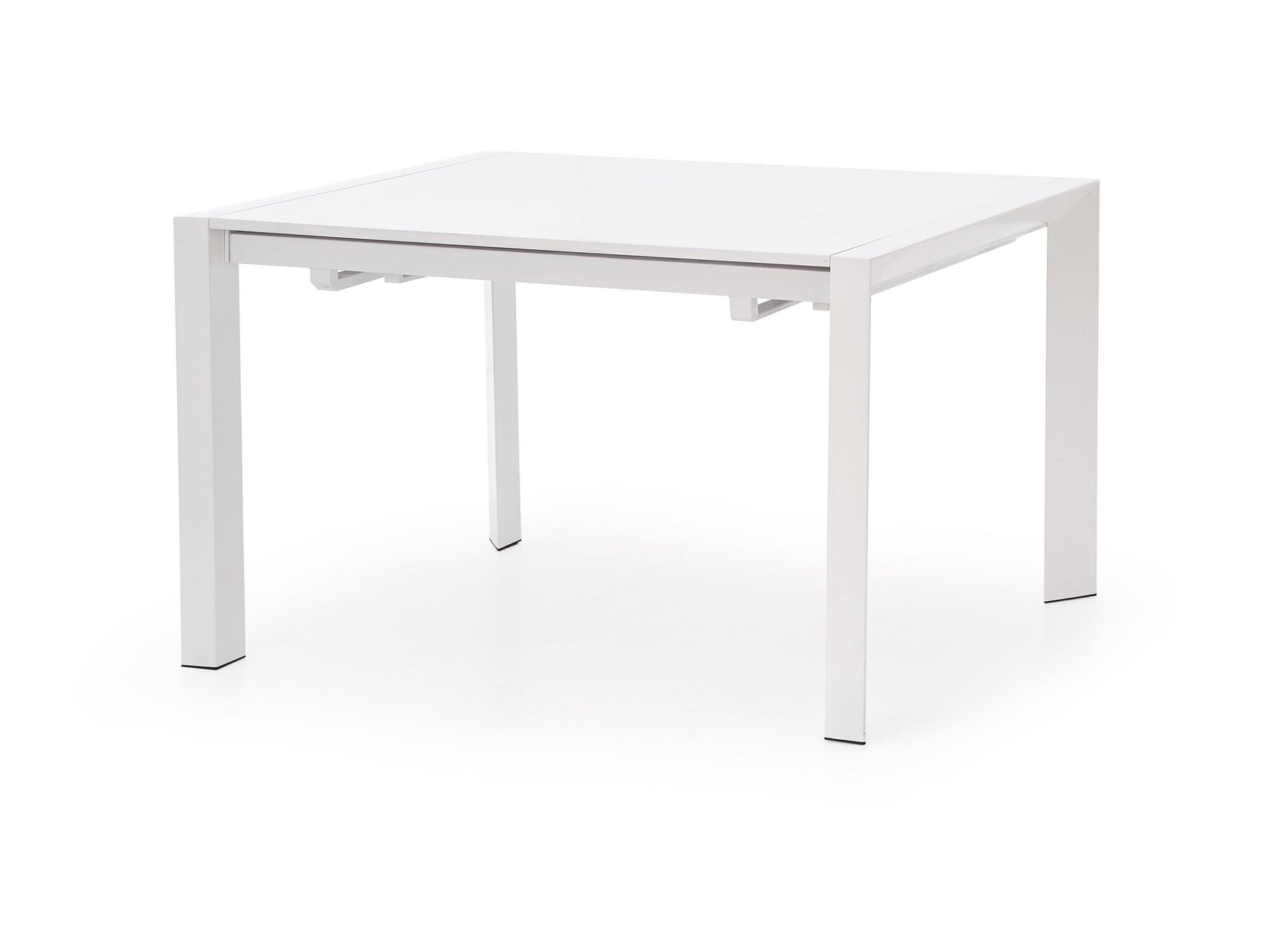 Tavolo allungabile in legno MDF laccato bianco e piedi in acciaio bianco Stanford 130x80 cm - allungabile fino a 250 cm