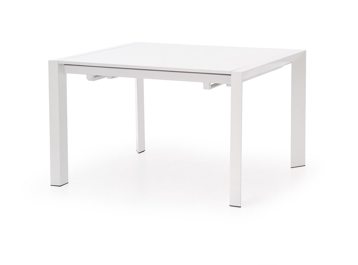 Tavolo allungabile inlegno MDF laccato bianco e piedi in acciaio bianco Stanford 130x80 cm - allungabile fino a 210 cm
