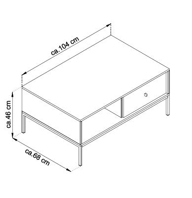 Tavolino con 1 cassetto in legno laminato Canterno 104x68 cm