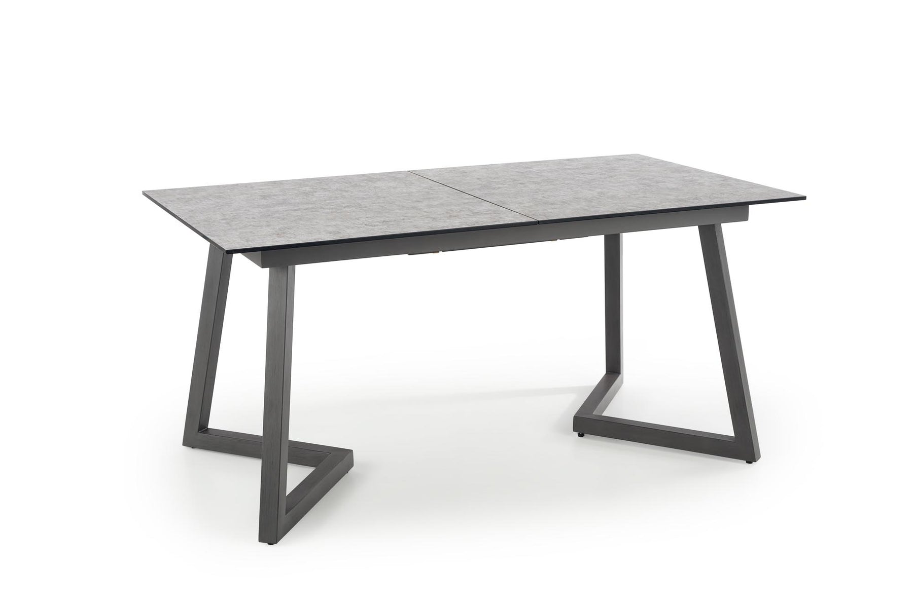 Tavolo allungabile in Vetro grigio con gambe in acciaio grigio scuro Tiziano 160x90 cm - allungabile fino a 210 cm