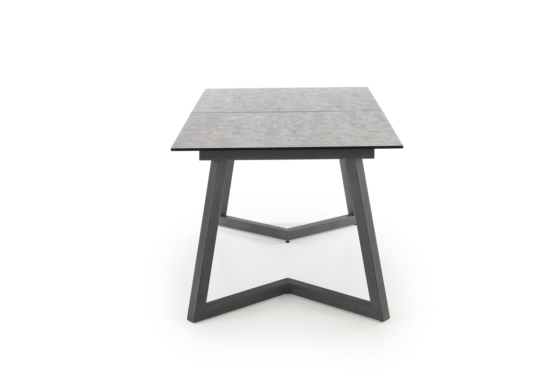 Tavolo allungabile in Vetro grigio con gambe in acciaio grigio scuro Tiziano 160x90 cm - allungabile fino a 210 cm