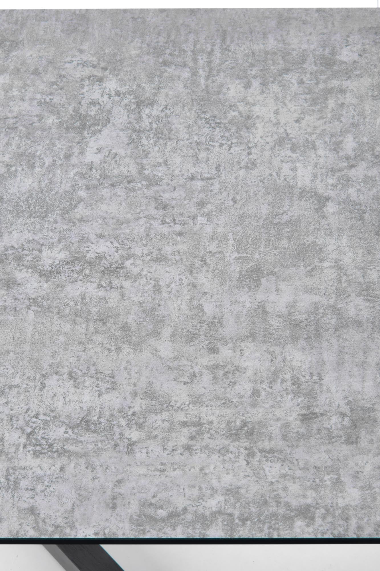 Tavolo allungabile in Vetro grigio con gambe in acciaio grigio scuro Tiziano 160x90 cm - allungabile fino a 210 cm