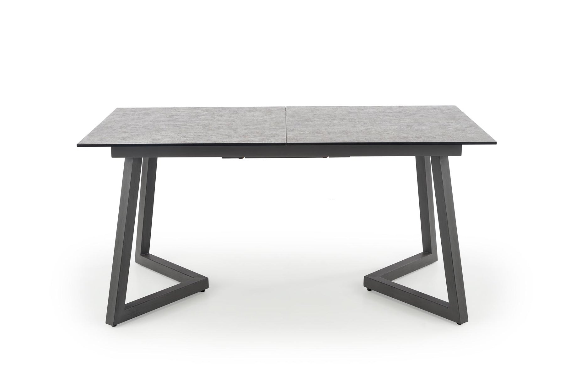 Tavolo allungabile in Vetro grigio con gambe in acciaio grigio scuro Tiziano 160x90 cm - allungabile fino a 210 cm