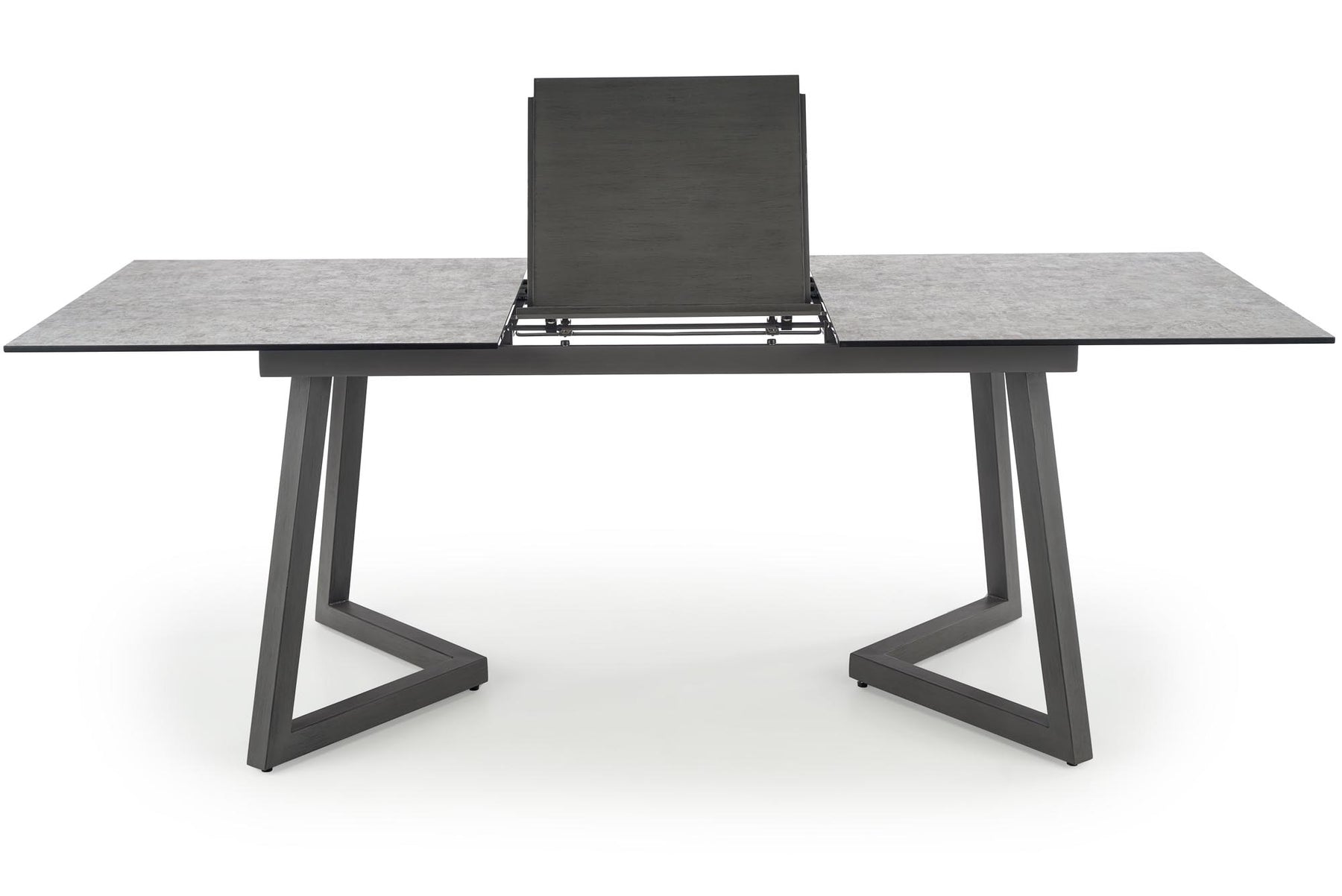 Tavolo allungabile in Vetro grigio con gambe in acciaio grigio scuro Tiziano 160x90 cm - allungabile fino a 210 cm