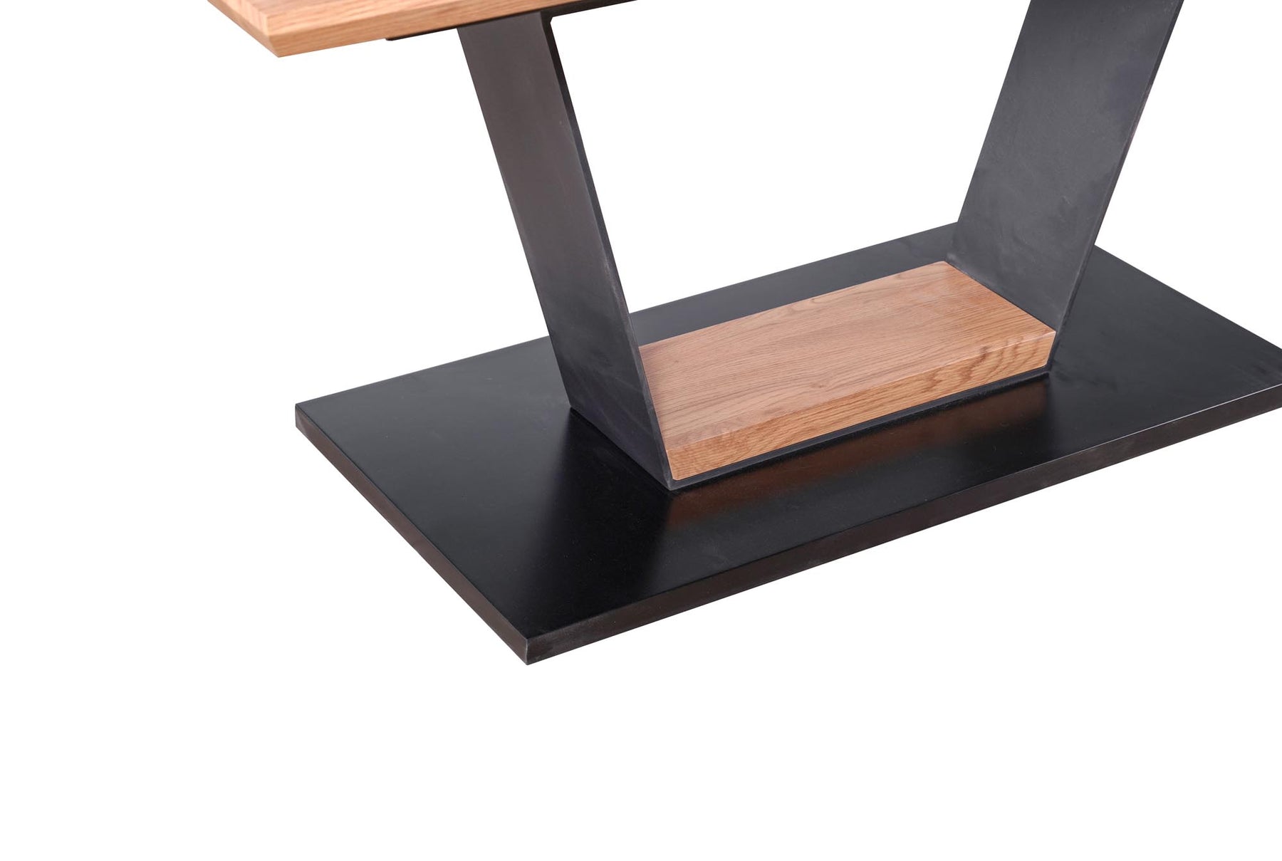 Tavolo allungabile in legno MDF laminato rovere e piede nero Urbano 160x90 cm - allungabile fino a 220 cm