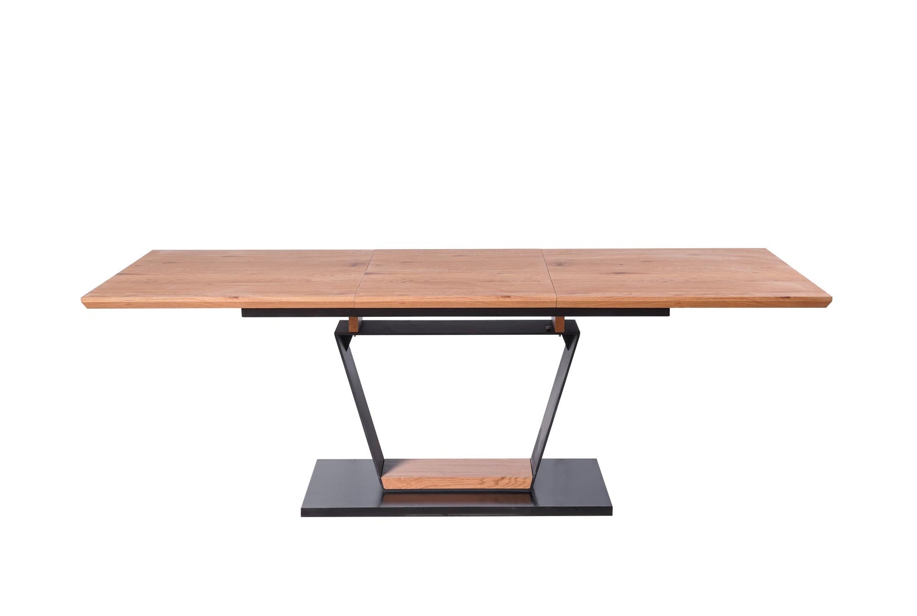 Tavolo allungabile in legno MDF laminato rovere e piede nero Urbano 160x90 cm - allungabile fino a 220 cm
