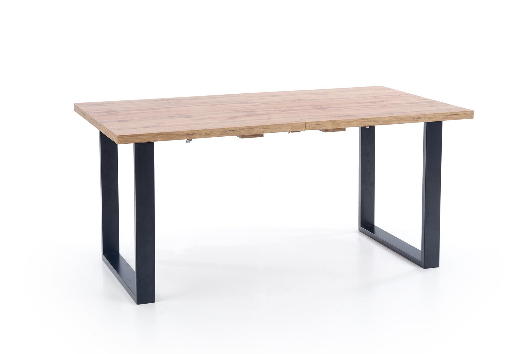 Tavolo allungabile in legno laminato rovere con gambe in acciaio nero Venom 135x85 cm - allungabile a 185 cm