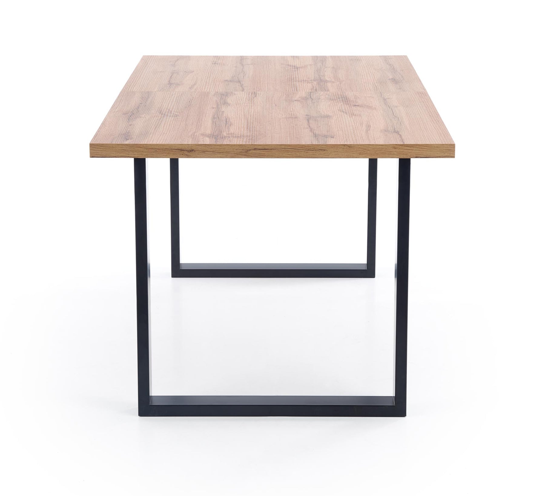 Tavolo allungabile in legno laminato rovere con gambe in acciaio nero Venom 135x85 cm - allungabile a 185 cm