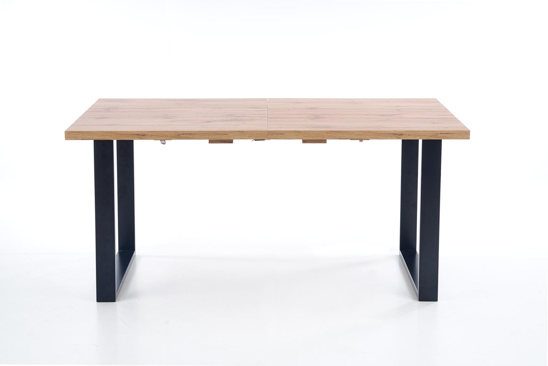 Tavolo allungabile in legno laminato rovere con gambe in acciaio nero Venom 135x85 cm - allungabile a 185 cm
