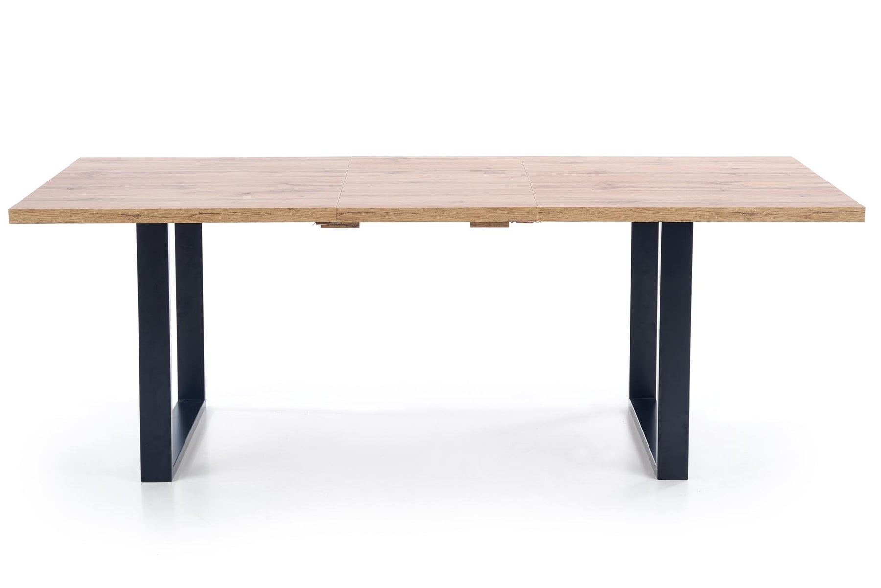 Tavolo allungabile in legno laminato rovere con gambe in acciaio nero Venom 135x85 cm - allungabile a 185 cm