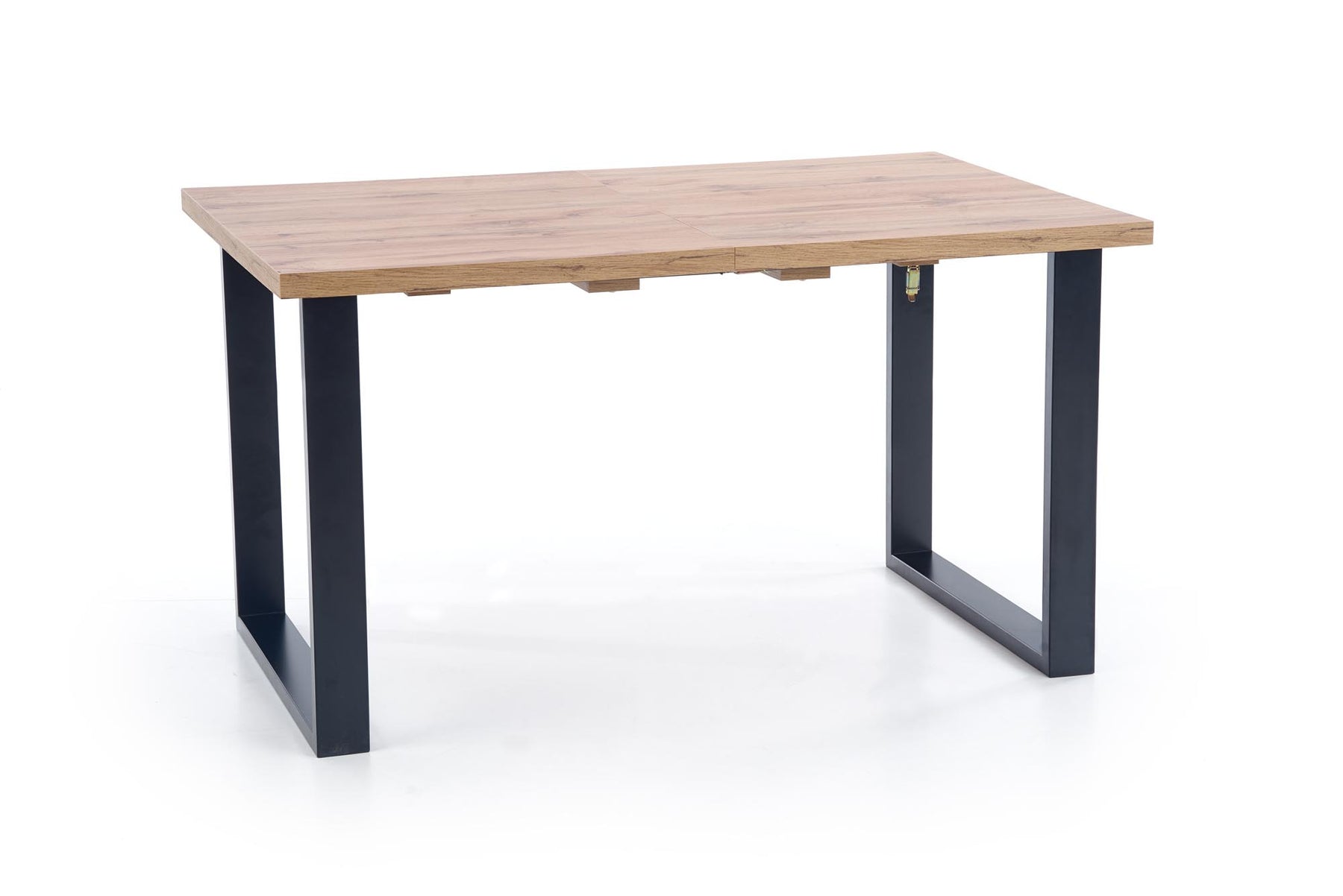 Tavolo allungabile in legno laminato rovere con gambe in acciaio nero Venom 160x90 cm - allungabile a 210 cm