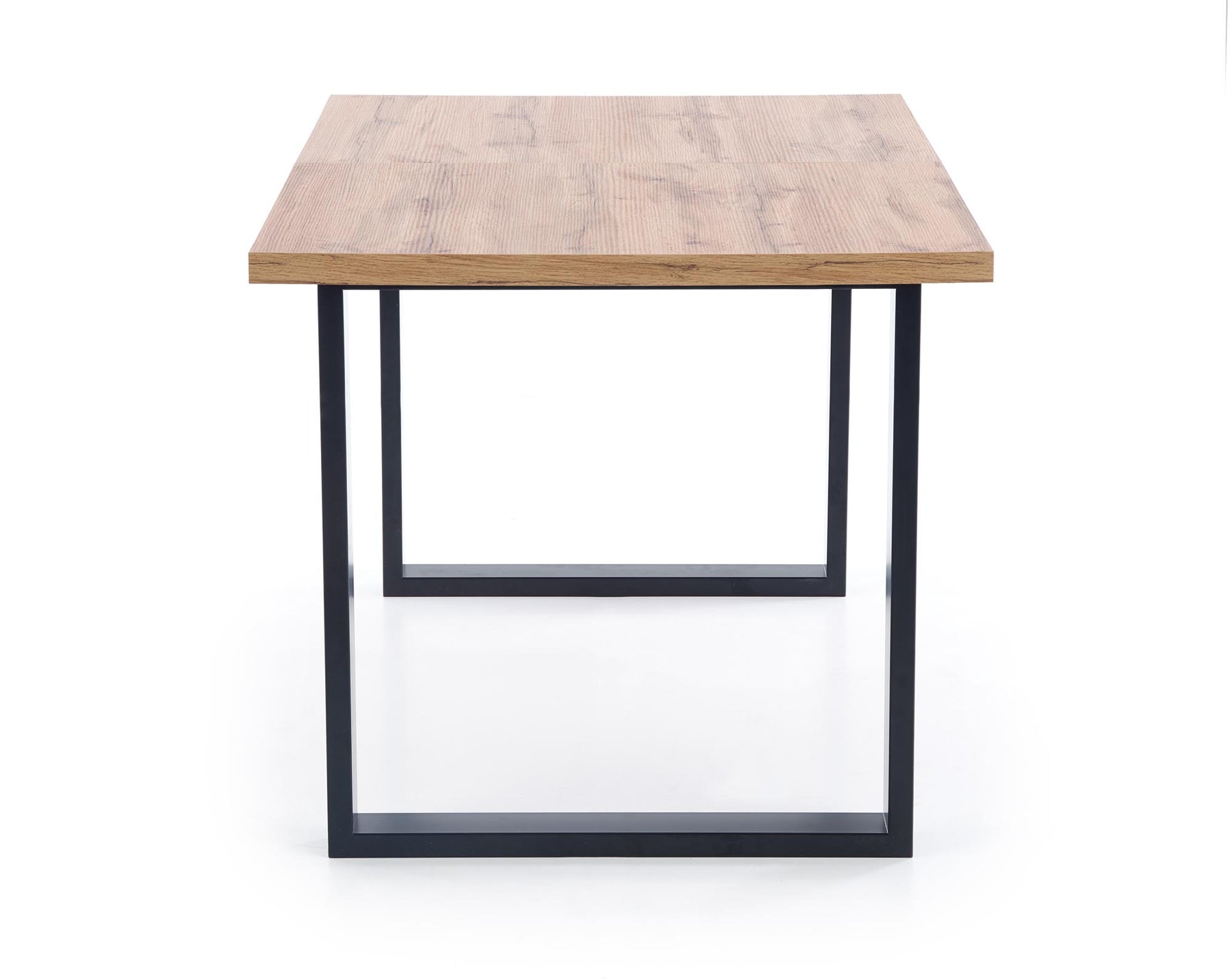 Tavolo allungabile in legno laminato rovere con gambe in acciaio nero Venom 160x90 cm - allungabile a 210 cm