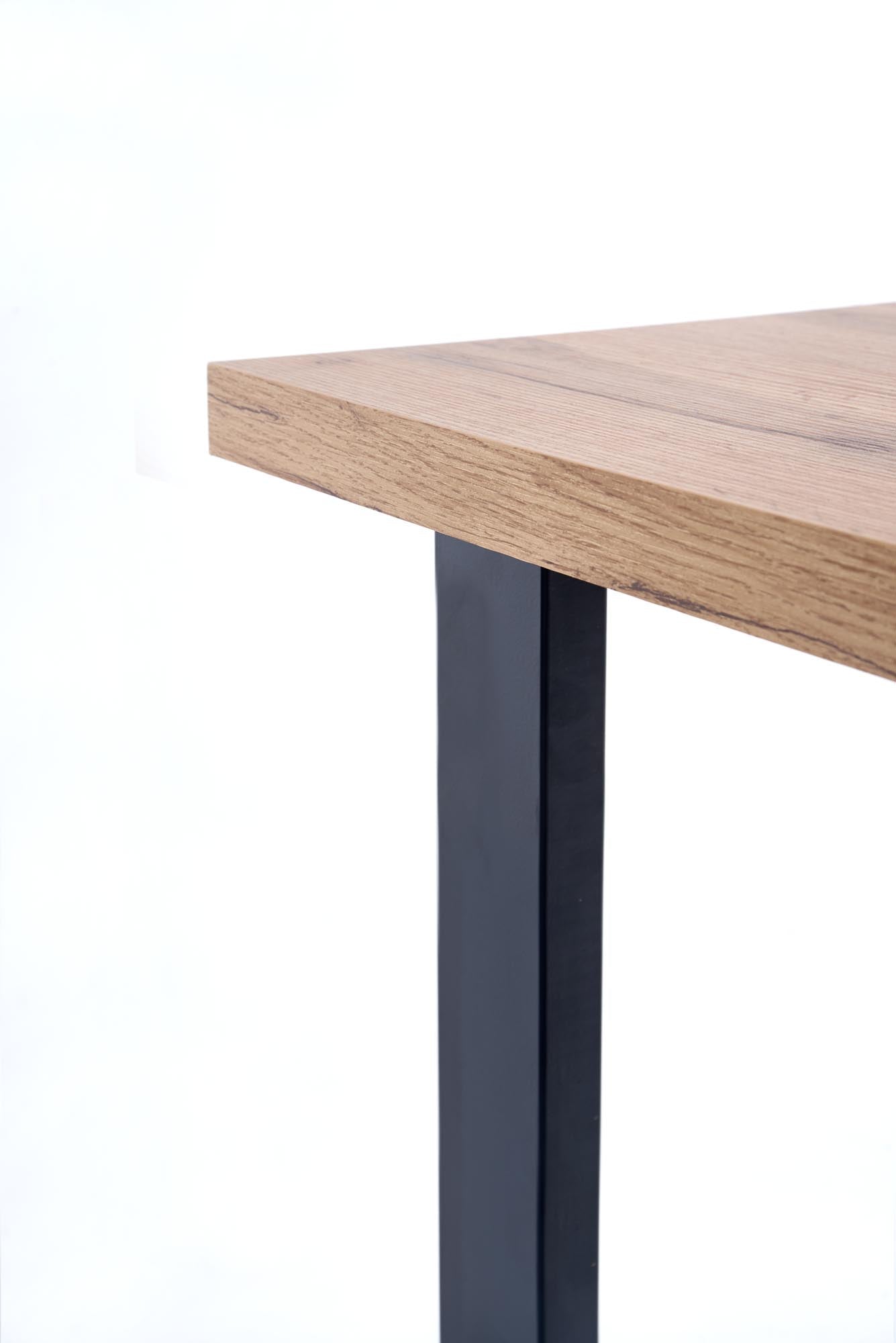Tavolo allungabile in legno laminato rovere con gambe in acciaio nero Venom 160x90 cm - allungabile a 210 cm