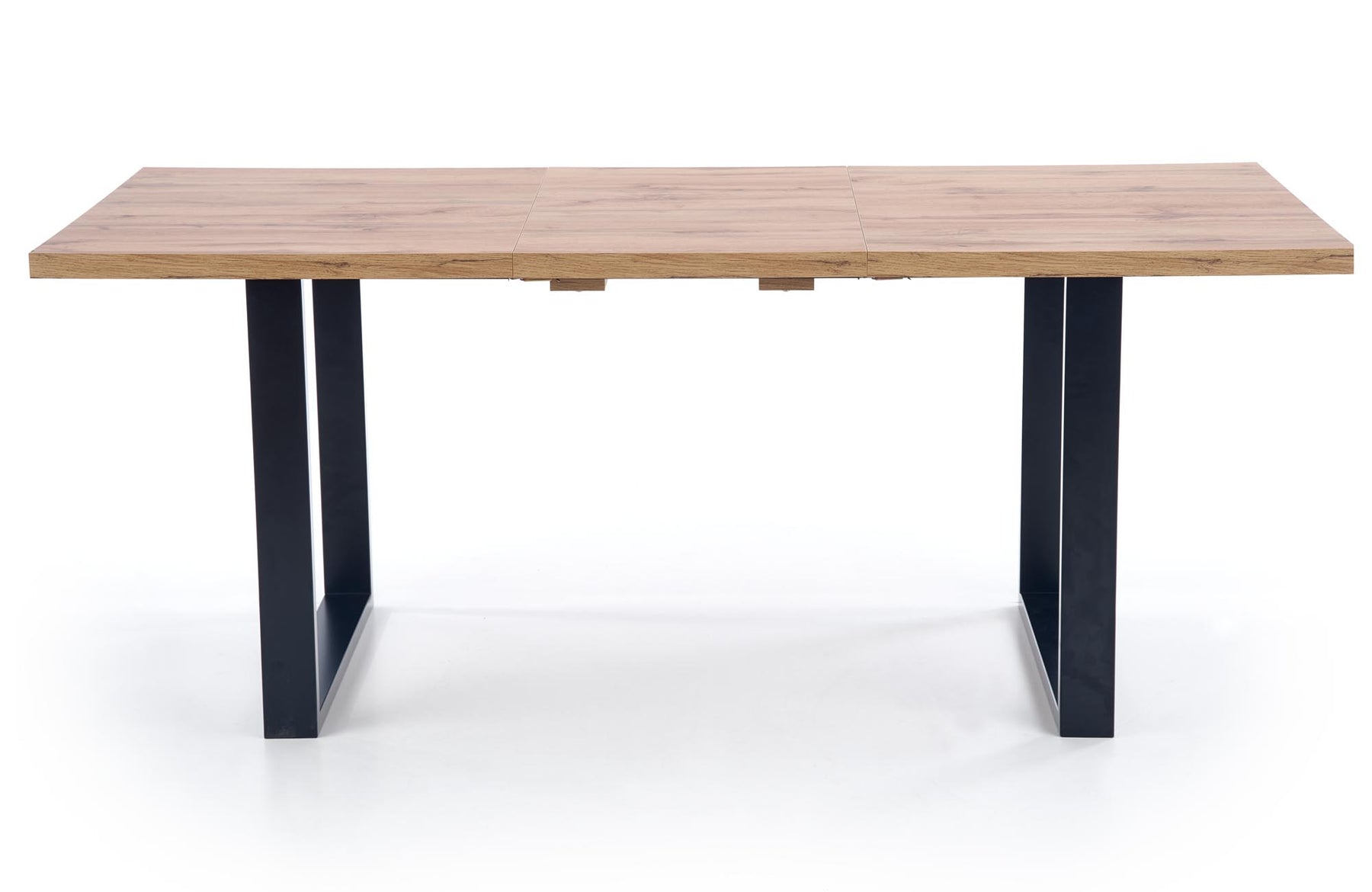 Tavolo allungabile in legno laminato rovere con gambe in acciaio nero Venom 160x90 cm - allungabile a 210 cm