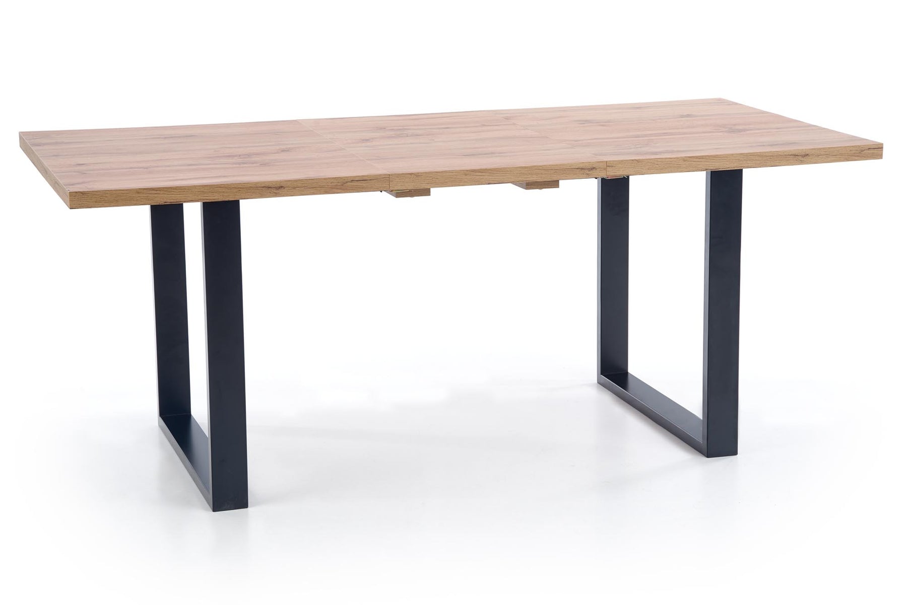 Tavolo allungabile in legno laminato rovere con gambe in acciaio nero Venom 160x90 cm - allungabile a 210 cm