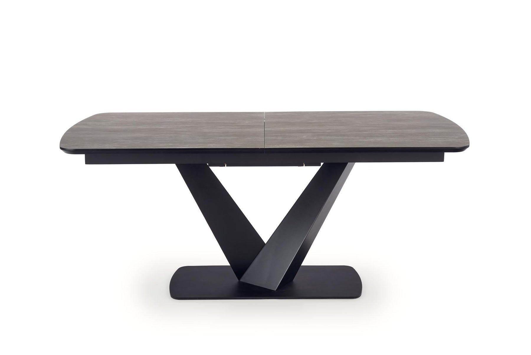 Tavolo allungabile in legno MDF laccato grigio con gambe in acciaio nero Vinston 180x95 cm - allungabile a 230 cm