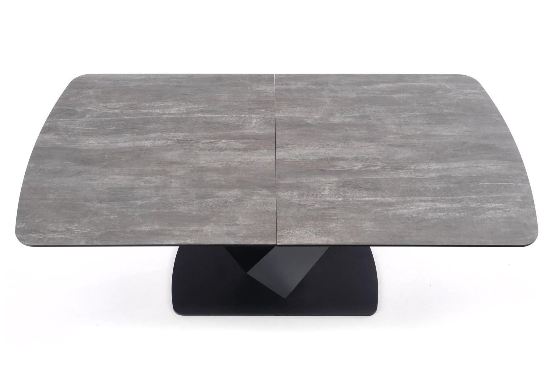 Tavolo allungabile in legno MDF laccato grigio con gambe in acciaio nero Vinston 180x95 cm - allungabile a 230 cm
