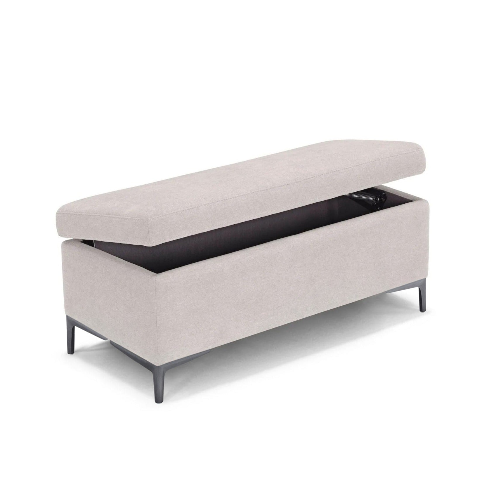 Panca Contenitore Made in Italy in Tessuto Cinigliato Beige - AVIGLIANA 110x50 cm