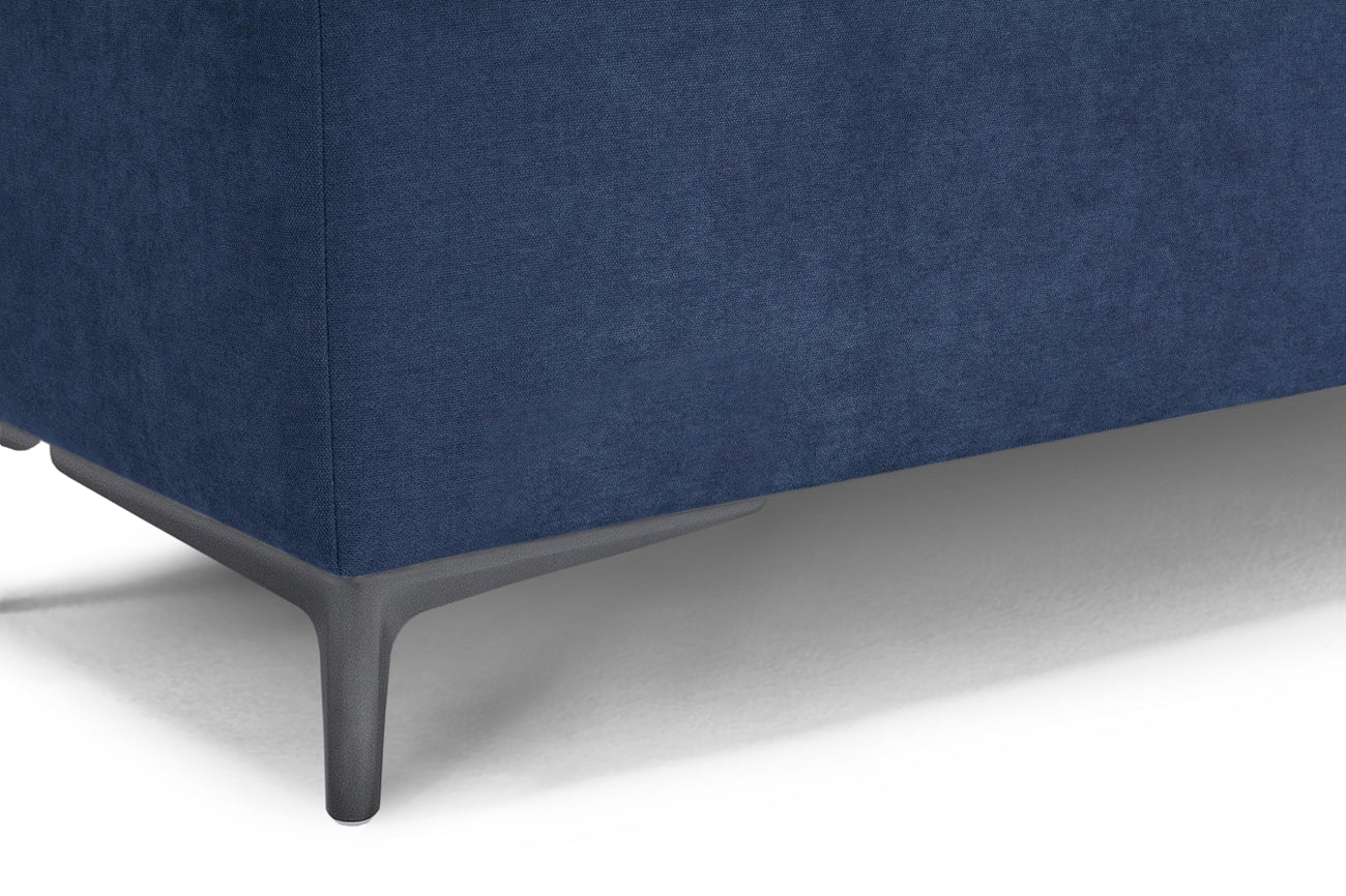 Panca Contenitore Made in Italy Trapuntata in Tessuto Cinigliato Blu - CORBARA 110x50 cm