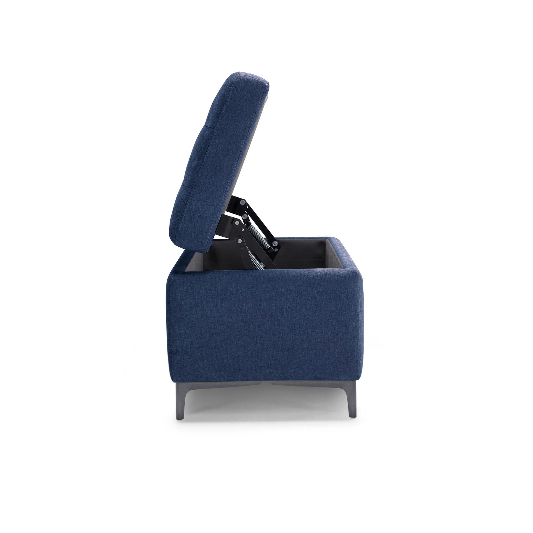 Panca Contenitore Made in Italy Trapuntata in Tessuto Cinigliato Blu - CORBARA 110x50 cm