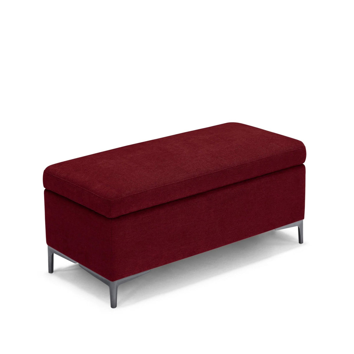 Panca Contenitore Made in Italy in Tessuto Cinigliato Bordeaux - AVIGLIANA 110x50 cm