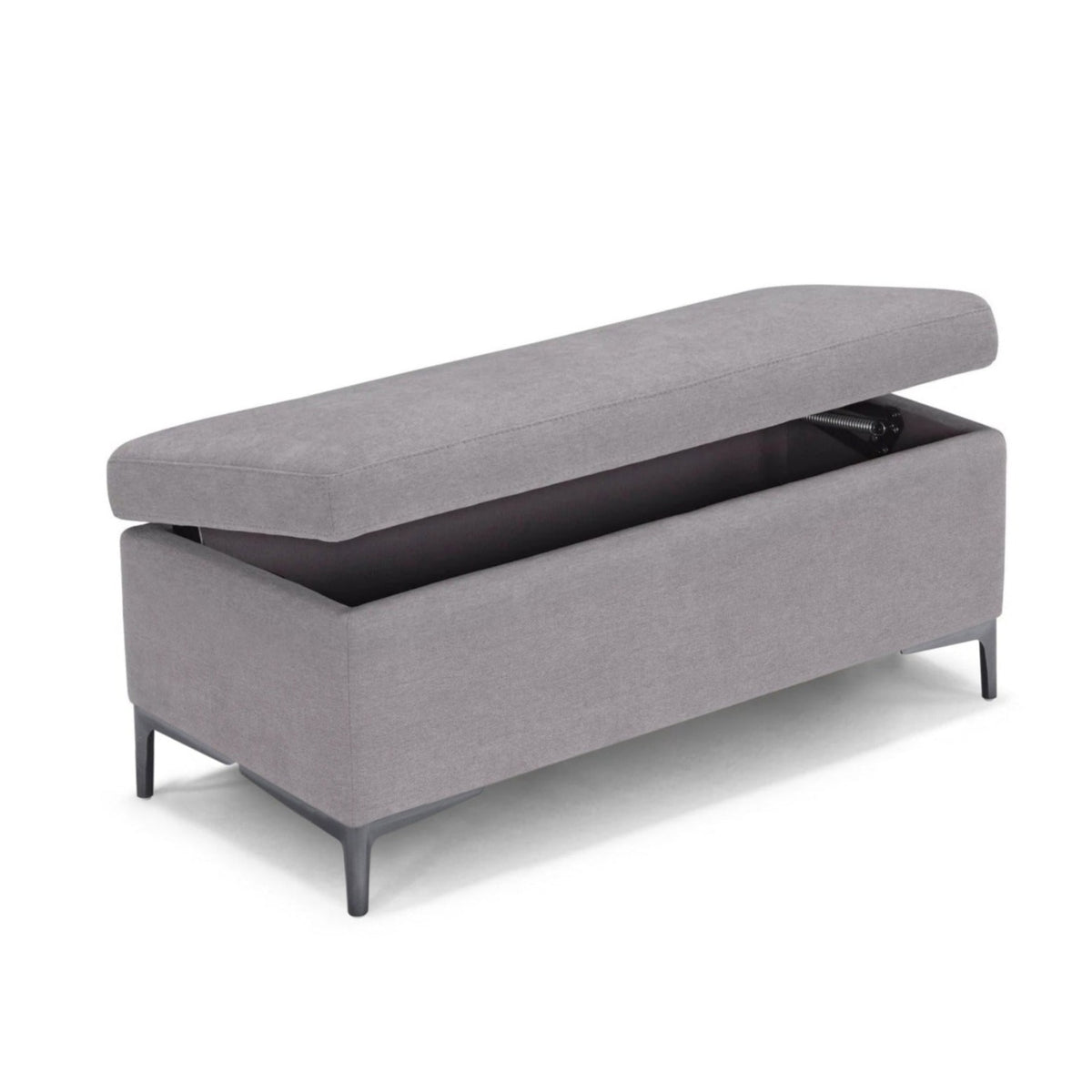 Panca Contenitore Made in Italy in Tessuto Cinigliato Grigio Chiaro - AVIGLIANA 110x50 cm