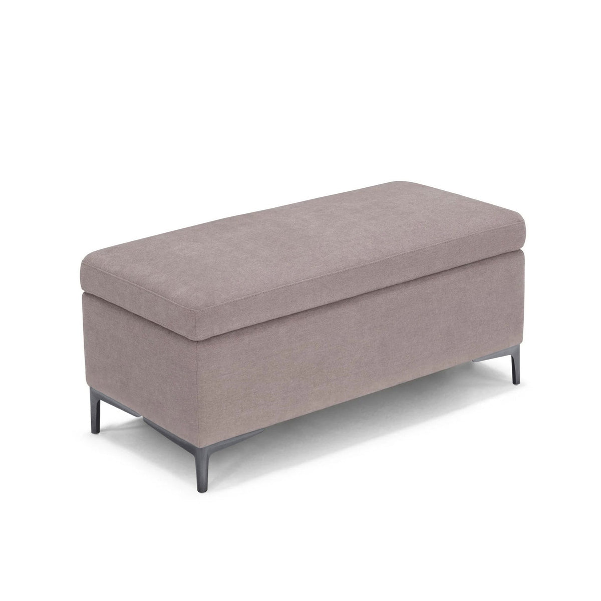 Panca Contenitore Made in Italy in Tessuto Cinigliato Tortora - AVIGLIANA 110x50 cm