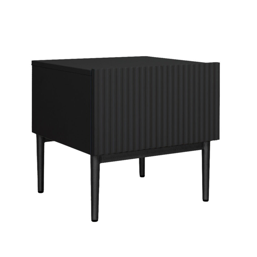 Set 2 Comodini Nicole 1 cassetto 46x45 cm piede in metallo nero