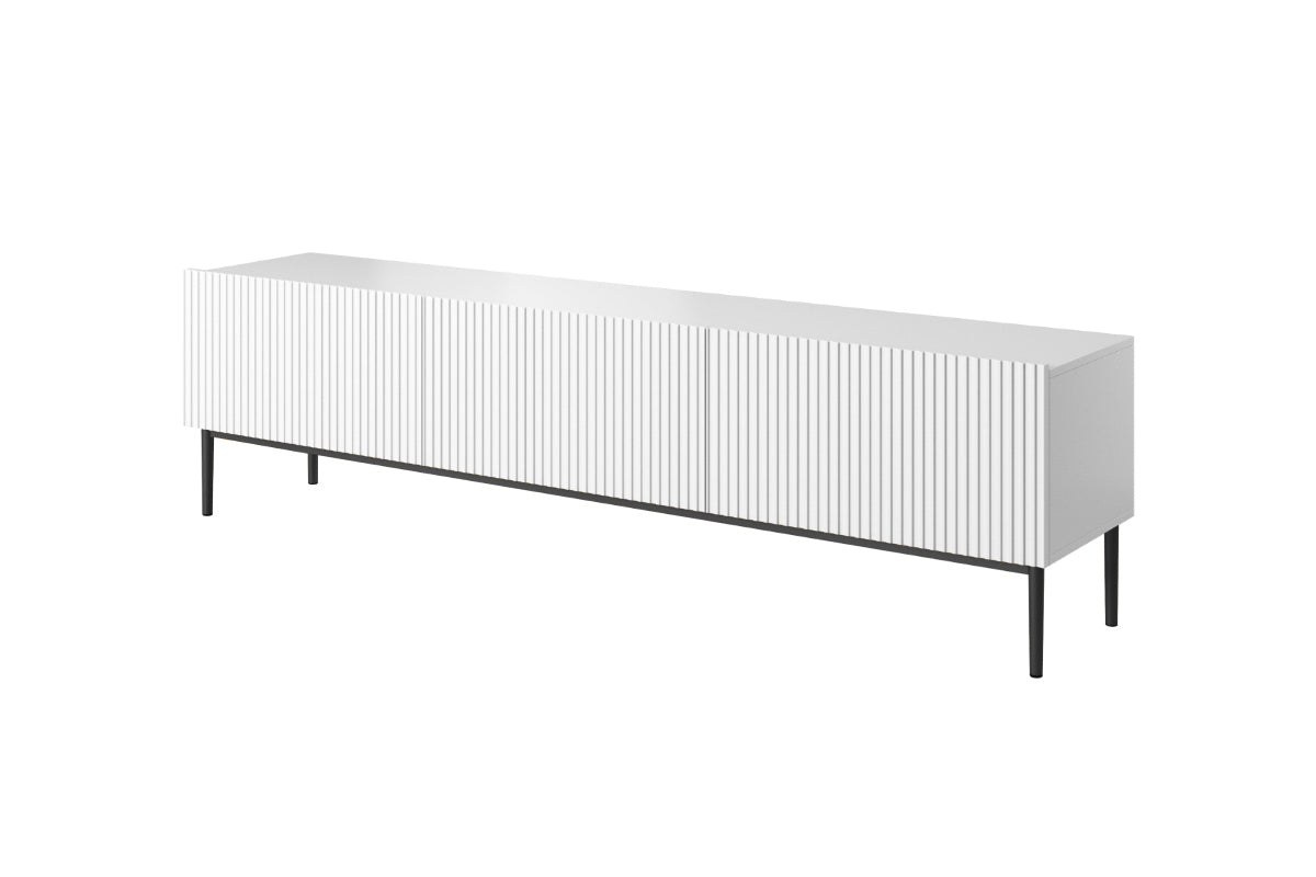 Mobile TV 2 ante a ribalta 1 cassetto con piede in metallo nero Nicole 200x45 cm