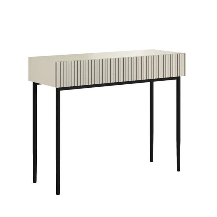 Consolle 2 cassetti con piede in metallo nero Nicole 100x82 cm