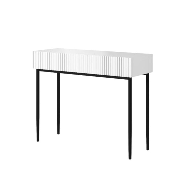 Consolle 2 cassetti con piede in metallo nero Nicole 100x82 cm