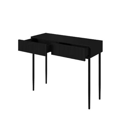 Consolle 2 cassetti con piede in metallo nero Nicole 100x82 cm