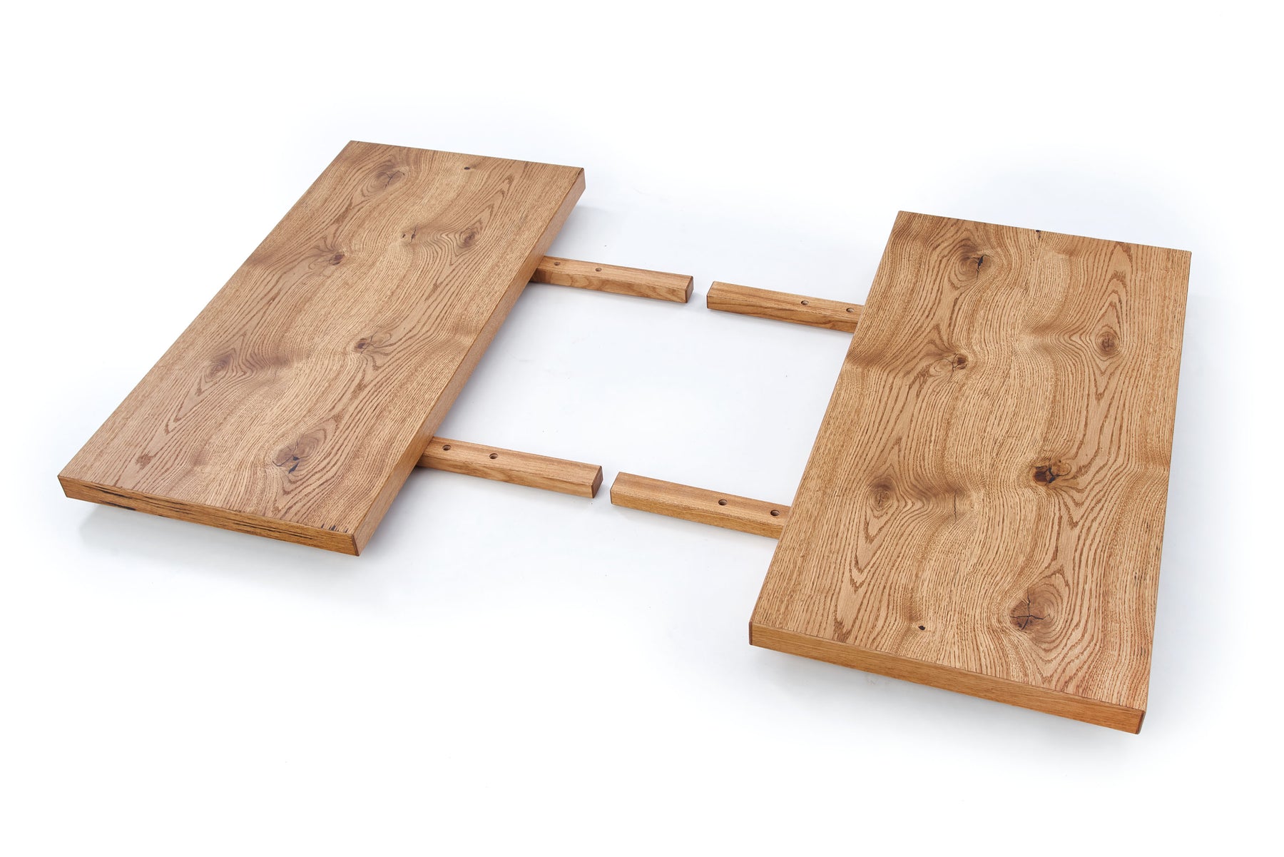 Tavolo allungabile in legno impiallacciato rovere con gambe in acciaio nero Perez 160x90 cm - allungabile a 250 cm