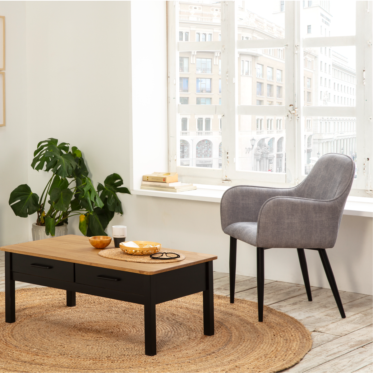 Set 2 sedie Sava in velluto grigio chiaro