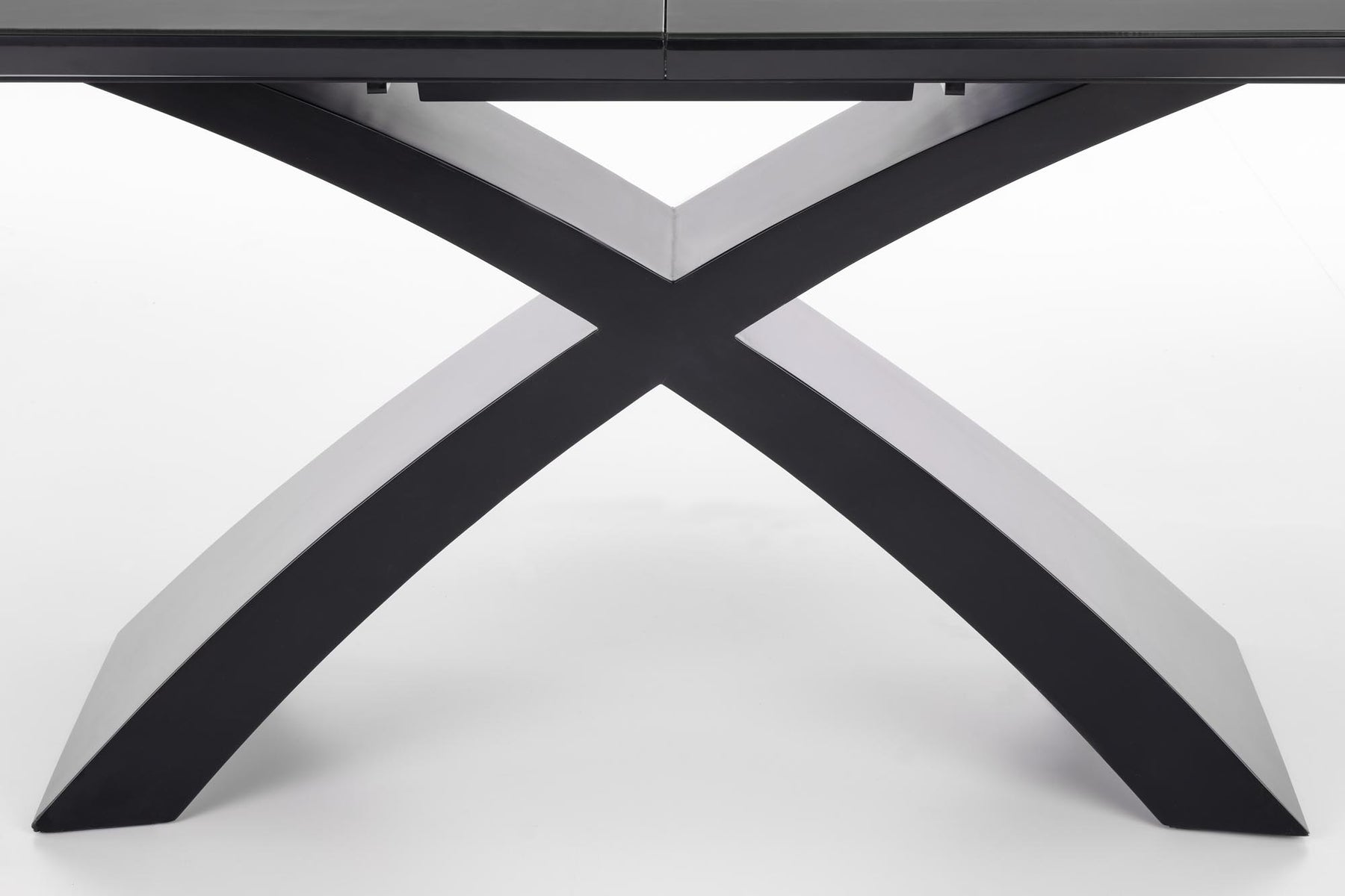 Tavolo allungabile in vetro grigio scuro con gambe in acciaio nero Silvestro 180 x 89 cm - allungabile fino a 220 cm