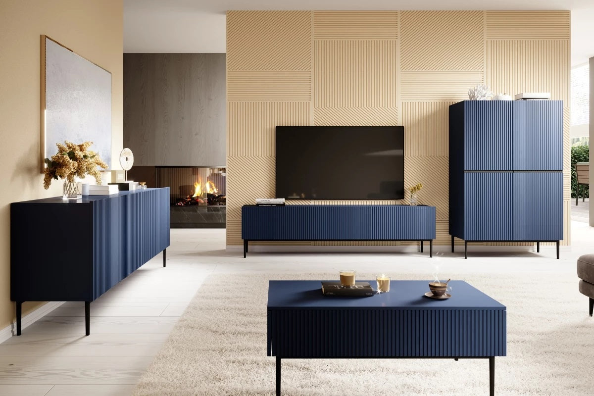 Tavolino Nicole 2 cassetti 120x60 cm piede in metallo nero