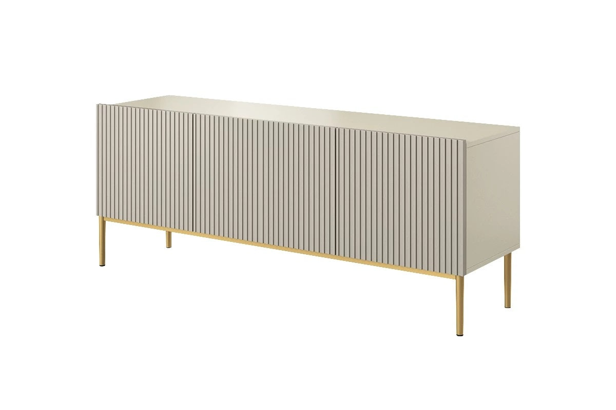 Mobile TV cachemire 2 ante a ribalta 1 cassetto con piede in metallo oro Nicole 150 x 45 cm