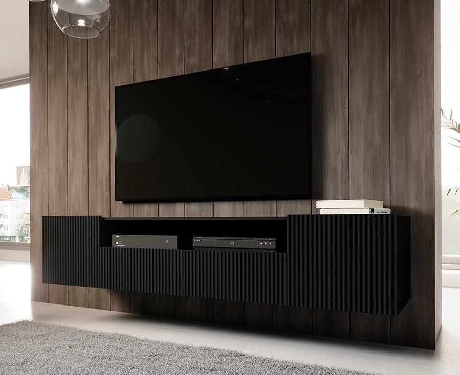 Mobile TV sospeso con 2 ante e 2 cassetti Nicole 200x45 cm