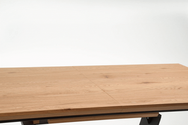 Tavolo allungabile in legno MDF laminato rovere e piede nero Urbano 160x90 cm - allungabile fino a 220 cm