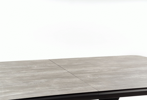 Tavolo allungabile in legno MDF laccato grigio con gambe in acciaio nero Vinston 180x95 cm - allungabile a 230 cm