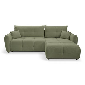 Divano letto angolare in tessuto bouclè Dublino 257x111/177 cm