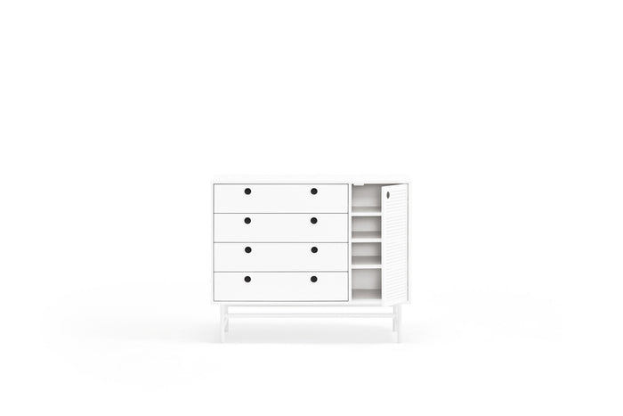 Cassettiera 4 cassetti e 1 anta - Punto di Teulat 97x45 cm